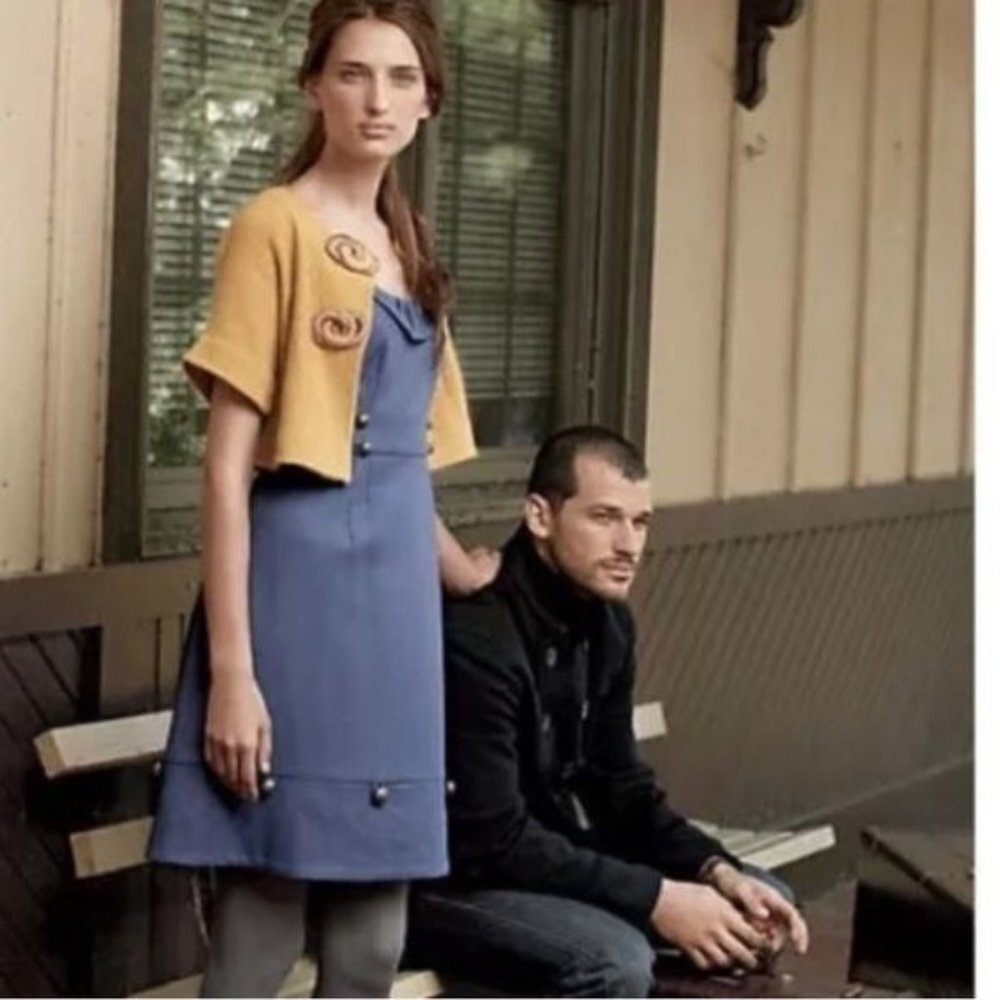 Moulinette Soeurs Familiar Places Anthropologie Wool A Line Shift Dress size 10